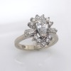 A DIAMOND CLUSTER RING - 4