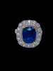 A BURMESE SAPPHIRE AND DIAMOND RING - 2