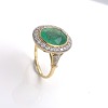 A COLOMBIAN EMERALD AND DIAMOND RING - 2