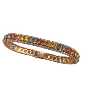 A MULTI COLOURED SAPPHIRE BRACELET