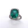 A HYDROTHERMAL EMERALD AND DIAMOND RING - 2