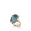 A DIAMOND AND OPAL RING - 2