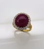 A RUBY AND DIAMOND RING