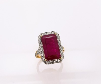 A RUBY AND DIAMOND RING