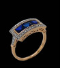 A SAPPHIRE AND DIAMOND RING - 2