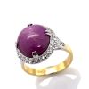 A RUBY AND DIAMOND RING - 4