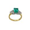 A COLOMBIAN EMERALD AND DIAMOND RING - 2