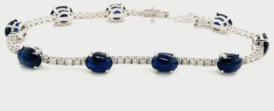 A SAPPHIRE AND DIAMOND BRACELET