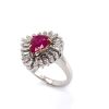 A BURMESE RUBY AND DIAMOND RING - 2