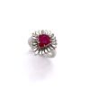 A BURMESE RUBY AND DIAMOND RING - 3