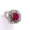 A BURMESE RUBY AND DIAMOND RING - 5