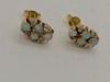 A PAIR OF OPAL AND DIAMOND EARRINGS - 3