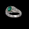A GENT’S FRENCH EMERALD AND DIAMOND RING - 3