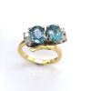 A VINTAGE ZIRCON AND DIAMOND CROSSOVER RING - 2
