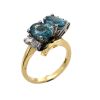 A VINTAGE ZIRCON AND DIAMOND CROSSOVER RING - 3