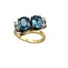 A VINTAGE ZIRCON AND DIAMOND CROSSOVER RING - 5