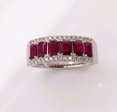 A RUBY AND DIAMOND RING