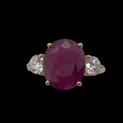 A RUBY AND DIAMOND RING