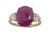 A RUBY AND DIAMOND RING - 2
