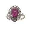 AN ANTIQUE TOURMALINE AND DIAMOND CLUSTER RING - 2