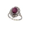 AN ANTIQUE TOURMALINE AND DIAMOND CLUSTER RING - 6