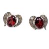 A PAIR OF GARNET STUDS