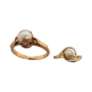 TWO ANTIQUE PEARL RINGS