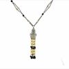 AN ART DECO SEED PEARL AND ONYX NECKLACE - 2