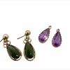 TWO PAIRS OF GEM SET DROPS