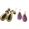 TWO PAIRS OF GEM SET DROPS - 2