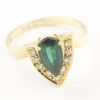 A GREEN TOURMALINE AND DIAMOND DRESS RING - 2