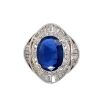 A SAPPHIRE AND DIAMOND RING