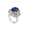 A SAPPHIRE AND DIAMOND RING - 2