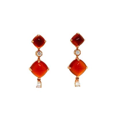 A PAIR OF SPESSARTITE GARNET EARRINGS