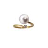 A PEARL AND DIAMOND RING - 2