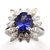 A MID-CENTURY FINE CEYLON SAPPHIRE AND DIAMOND RING