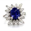 A MID-CENTURY FINE CEYLON SAPPHIRE AND DIAMOND RING - 2