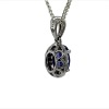 A TANZANITE AND DIAMOND PENDANT - 2