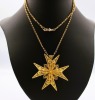 AN ANTIQUE GOLD MALTESE CROSS PENDANT NECKLACE