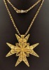 AN ANTIQUE GOLD MALTESE CROSS PENDANT NECKLACE - 2