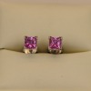 A PAIR OF PINK SAPPHIRE STUDS