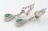 A PAIR OF MID-CENTURY EMERALD AND DIAMOND DROP EARRINGS - 3