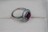 A FINE BURMESE RUBY AND DIAMOND RING - 3