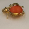 A CORAL BEETLE BROOCH - 2