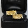 A PAIR OF DESIRABLE GENE MOORE VINTAGE GOLD CUFFLINKS BY TIFFANY & COCO