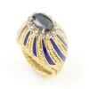 A VINTAGE SAPPHIRE AND DIAMOND RING - 4