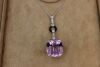 A STUNNING ART DECO STYLE KUNZITE, ONYX AND DIAMOND NECKLACE