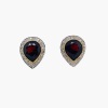 A PAIR OF GARNET AND DIAMOND CLUSTER EARRINGS - 4