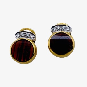 A PAIR OF CITRINE AND DIAMOND EARRINGS BY POMELLATO