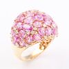 A PINK SAPPHIRE AND DIAMOND BOMBE RING - 4
